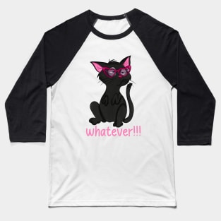 Whatever attitude Cat Baseball T-Shirt